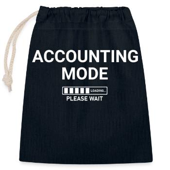 Accounting Mode Loading Please Wait - Closable cotton gift bag (25x30cm) - navy - Front