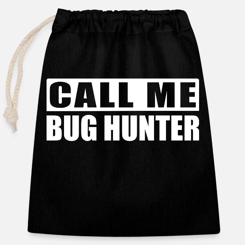 Bug Hunter - Programmer Computer Scientist IT Shirt - Closable cotton gift bag (25x30cm) - black