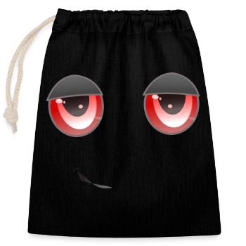 yeux rouges défoncés - Sac cadeau en coton avec cordon (25 x 30 cm) - noir - Devant