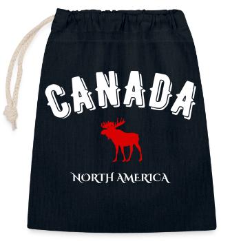 Kanada Nordamerika - Verschließbarer Geschenkbeutel aus Baumwolle (25x30cm) - Navy - Vorne