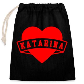Katarina Herzen - Closable cotton gift bag (25x30cm) - black - Front