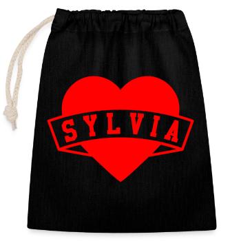 Sylvia Herzen - Closable cotton gift bag (25x30cm) - black - Front