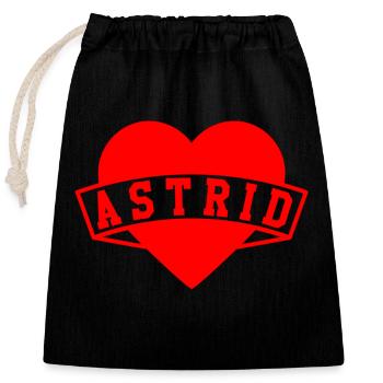 Astrid Herzen - Sac cadeau en coton avec cordon (25 x 30 cm) - noir - Devant