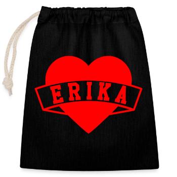 Erika Herzen - Sac cadeau en coton avec cordon (25 x 30 cm) - noir - Devant
