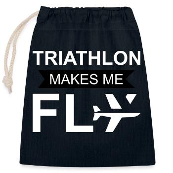 Marathon Triathlon Running joggen Biking Radfahren - Verschließbarer Geschenkbeutel aus Baumwolle (25x30cm) - Navy - Vorne