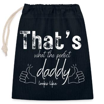 That’s what the perfect daddy looks like - Closable cotton gift bag (25x30cm) - navy - Front