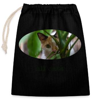 All cats are beautiful - Closable cotton gift bag (25x30cm) - black - Front