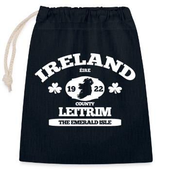 Leitrim, Irland. Klassisches irisches Design - Verschließbarer Geschenkbeutel aus Baumwolle (25x30cm) - Navy - Vorne