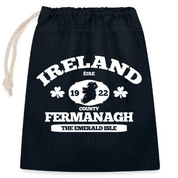 Fermanagh Ireland. Classic Irish Design - Closable cotton gift bag (25x30cm) - navy - Front