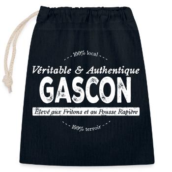 Gasconais du Gers - Sac cadeau en coton avec cordon (25 x 30 cm) - bleu marine - Devant