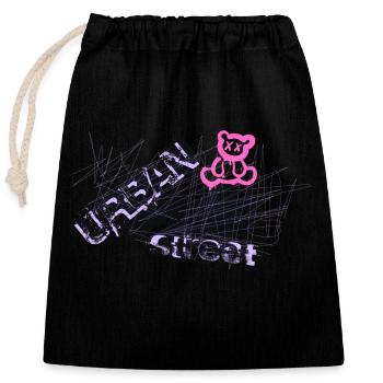 Vieille école - Sac cadeau en coton avec cordon (25 x 30 cm) - noir - Devant