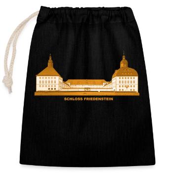 Friedenstein Schloss Gotha - Sac cadeau en coton avec cordon (25 x 30 cm) - noir - Devant