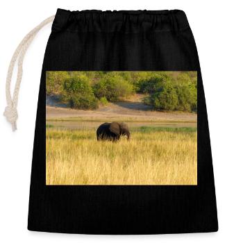 éléphants en Namibie Afrique - Sac cadeau en coton avec cordon (25 x 30 cm) - noir - Devant