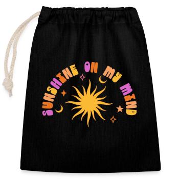 sunshine - Verschließbarer Geschenkbeutel aus Baumwolle (25x30cm) - Schwarz - Vorne