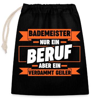 Rettungsschwimmer Bademeister - Verschließbarer Geschenkbeutel aus Baumwolle (25x30cm) - Schwarz - Vorne