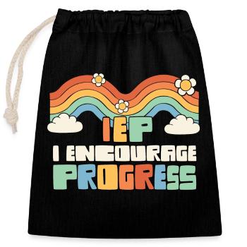 ABA Therapist I Encourage Progress Sped Teacher - Verschließbarer Geschenkbeutel aus Baumwolle (25x30cm) - Schwarz - Vorne