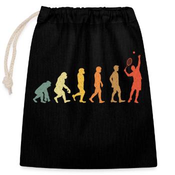 Tennis Evolution Vintage retro - Verschließbarer Geschenkbeutel aus Baumwolle (25x30cm) - Schwarz - Vorne