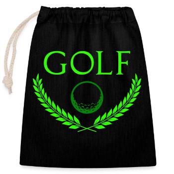 Golfe - Sac cadeau en coton avec cordon (25 x 30 cm) - noir - Devant