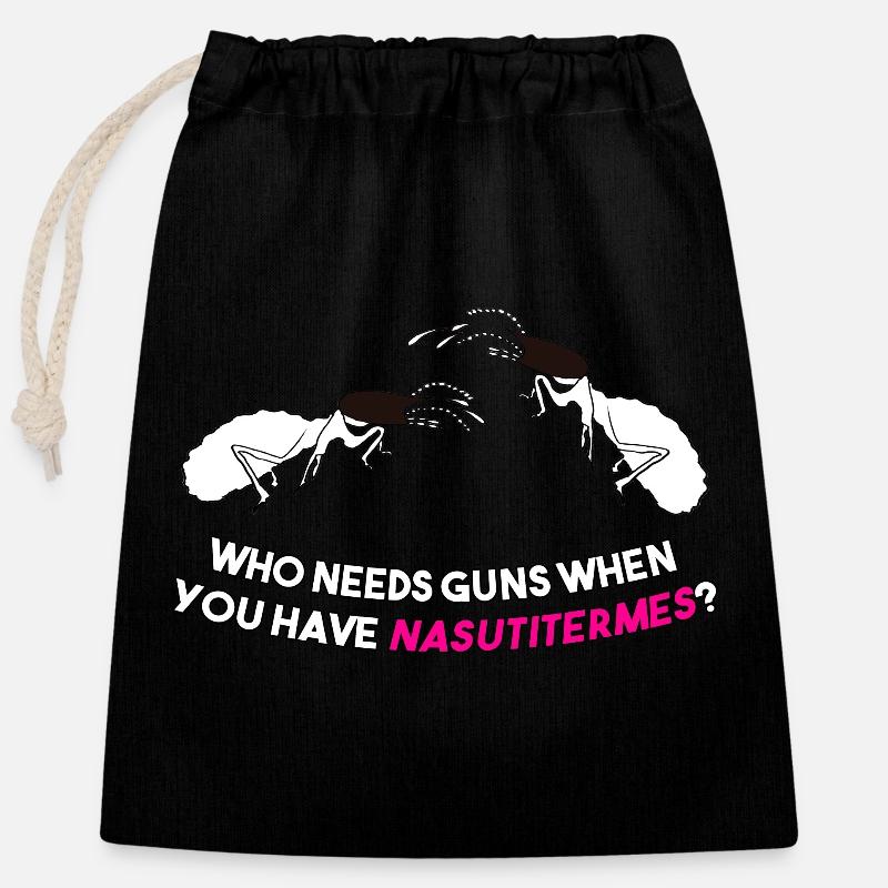 Termite Nasutitermes - Sac cadeau en coton avec cordon (25 x 30 cm) - noir