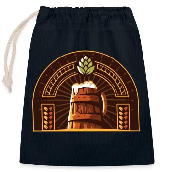 Bier Logo - Verschließbarer Geschenkbeutel aus Baumwolle (25x30cm) - Navy - Vorne