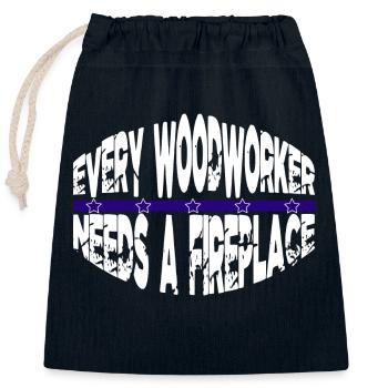 woodcutter hearbeat funny felling gift - Verschließbarer Geschenkbeutel aus Baumwolle (25x30cm) - Navy - Vorne