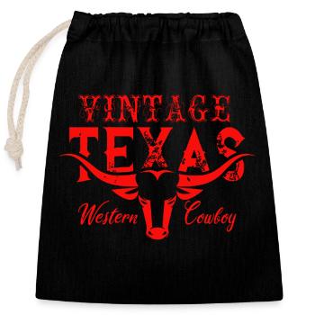 Texas USA America Travel United Symbol Houston - Closable cotton gift bag (25x30cm) - black - Front