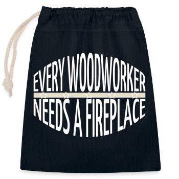 Chop bois bûcheron citation charpentier sexy T-shirts - Sac cadeau en coton avec cordon (25 x 30 cm) - bleu marine - Devant