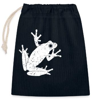 Frog - Closable cotton gift bag (25x30cm) - navy - Front