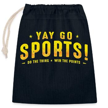 Non-Sports Fan Go Sports Yay Sports - Closable cotton gift bag (25x30cm) - navy - Front