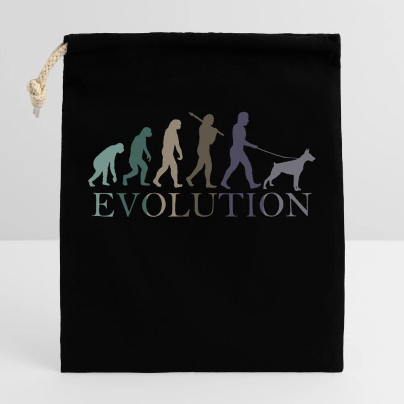 DOBERMAN Evolution Verschließbarer Geschenkbeutel aus Baumwolle (25x30cm)