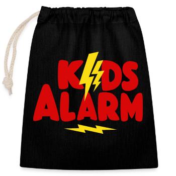 Kids Alarm - Closable cotton gift bag (25x30cm) - black - Front