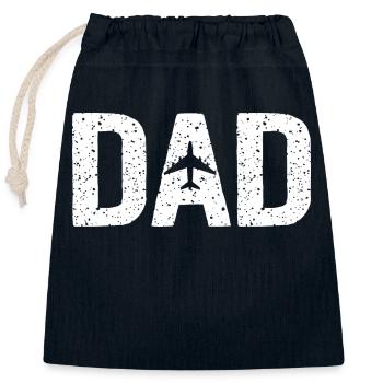 Pilot Papa Vatertagsgeschenk für Flugzeug - Verschließbarer Geschenkbeutel aus Baumwolle (25x30cm) - Navy - Vorne