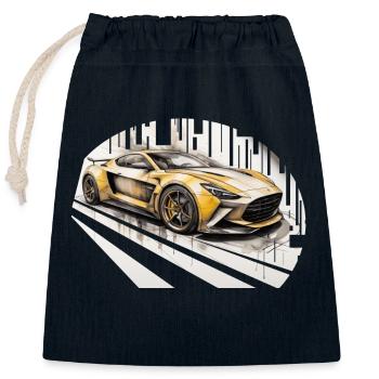 sport car - Verschließbarer Geschenkbeutel aus Baumwolle (25x30cm) - Navy - Vorne