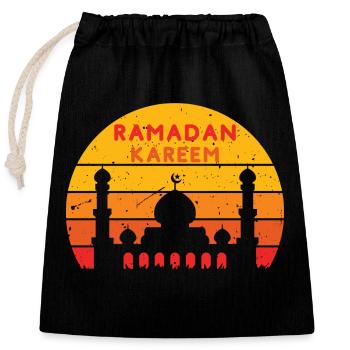 Ramadan Kareem Sunset Colors - Closable cotton gift bag (25x30cm) - black - Front