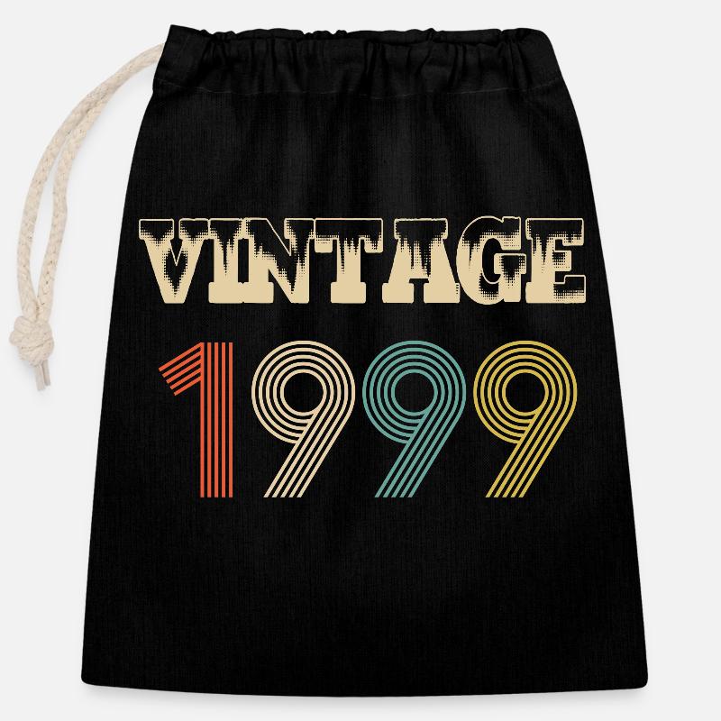 1999 Vintage Retro Geburtstag - Original - Verschließbarer Geschenkbeutel aus Baumwolle (25x30cm) - Schwarz