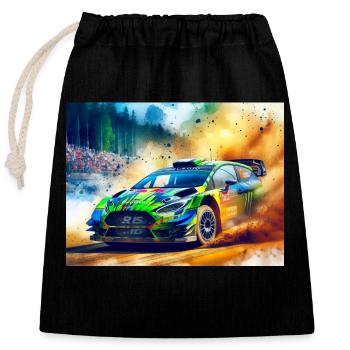 Course de voitures de rallye - Sac cadeau en coton avec cordon (25 x 30 cm) - noir - Devant