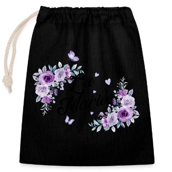 The Purple Floral Bride - Closable cotton gift bag (25x30cm) - black - Front