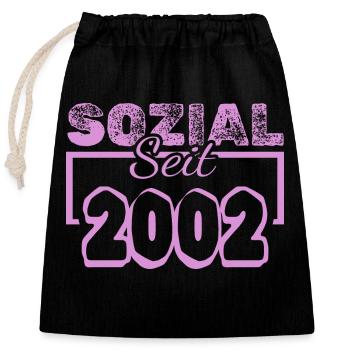 since 2002 - Closable cotton gift bag (25x30cm) - black - Front