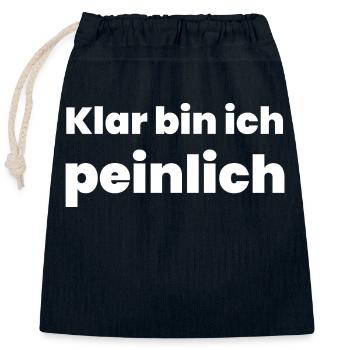 Peinlich - Verschließbarer Geschenkbeutel aus Baumwolle (25x30cm) - Navy - Vorne