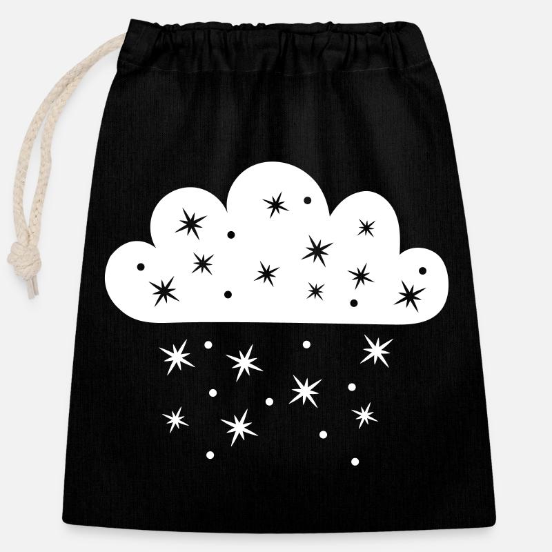 Météores nuageuses - Sac cadeau en coton avec cordon (25 x 30 cm) - noir