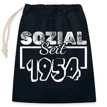 Travailleur social 1954 - Sac cadeau en coton avec cordon (25 x 30 cm) - bleu marine - Devant