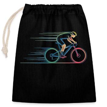 BMX Freestyle Vintage Radfahrer Geschenk Idee - Verschließbarer Geschenkbeutel aus Baumwolle (25x30cm) - Schwarz - Vorne