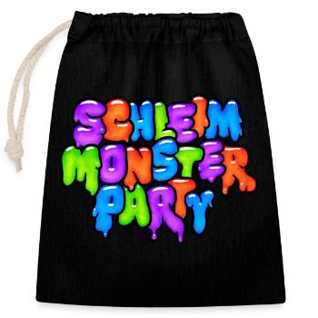 Slime Monster Party - Closable cotton gift bag (25x30cm) - black - Front