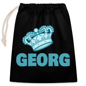First name Georg - Closable cotton gift bag (25x30cm) - black - Front