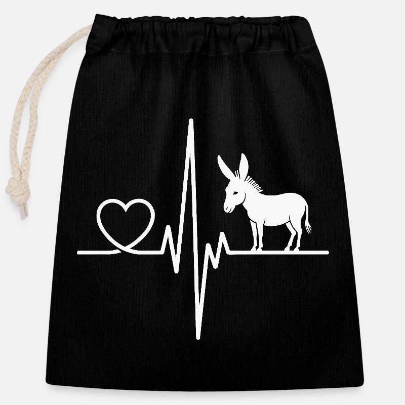 donkey - Closable cotton gift bag (25x30cm) - black