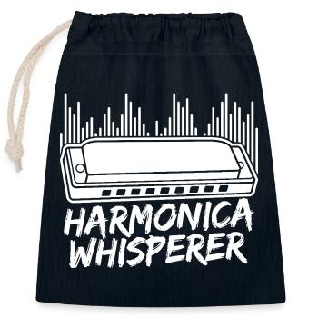 Harmonica Musican Whisperer Harmonica - Verschließbarer Geschenkbeutel aus Baumwolle (25x30cm) - Navy - Vorne