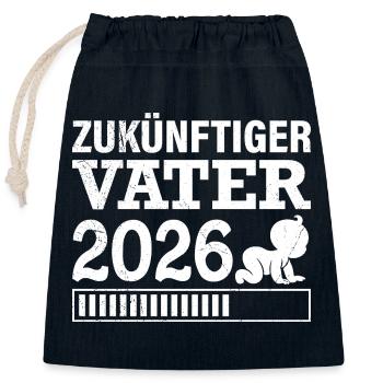 ZUKÜNFTIGER VATER 2026 Vaterschaft Lustiges - Verschließbarer Geschenkbeutel aus Baumwolle (25x30cm) - Navy - Vorne