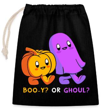 Halloween Gender Reveal - Verschließbarer Geschenkbeutel aus Baumwolle (25x30cm) - Schwarz - Vorne