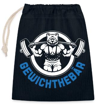 Gym HALTÉROPHILIE Fun - Sac cadeau en coton avec cordon (25 x 30 cm) - bleu marine - Devant