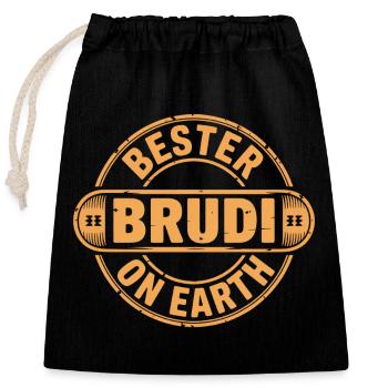 Meilleur frère - Sac cadeau en coton avec cordon (25 x 30 cm) - noir - Devant